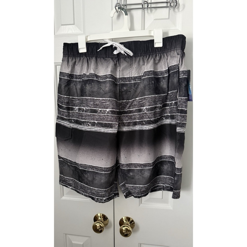 NEW Kanu Surf Mens Black Striped Beach Swimming Trunks Shorts Size XL, Msrp $38